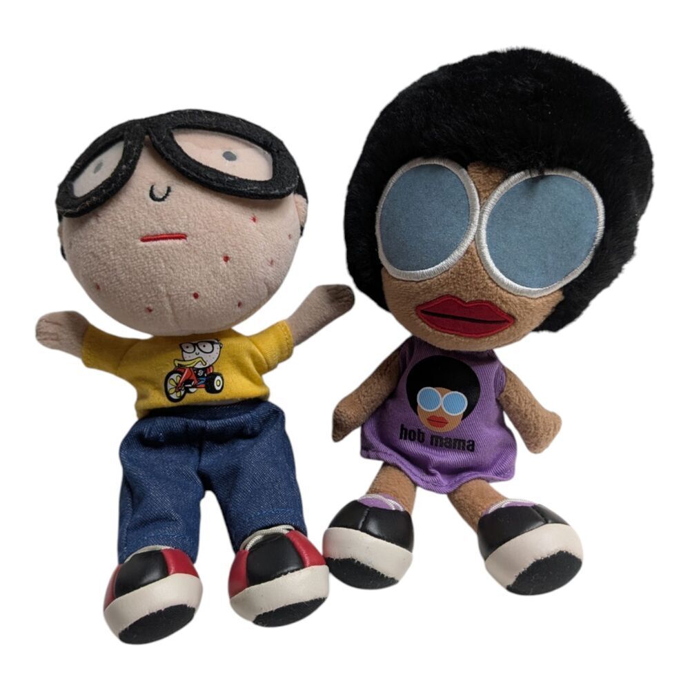 Vintage 2003 David & Goliath Stupid Factory Bonita Styles & Jack the Nerd Plush